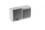 BETA block surface switch + socket with grounding and cover grey IP44