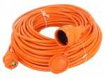 Extension lead | 3x1.5mm2 | 40m | PVC | orange | Sockets no: 1 | 16A