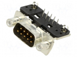 Connector: D-Sub | PIN: 9 | socket | male | on PCBs | angled 45&deg; | THT