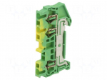 Splice terminal: rail | ST | spring clamp | yellow-green | 31A | ways: 1