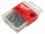 Screwdriver bit | Phillips | PH1 | 1/4" | Overall len: 25mm | 25pcs.