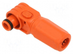 Connector: DC supply | plug | female | 1kV | PIN: 1 | angled 90&deg; | crimped