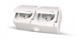 GUNSAN divvietīga kontaktligzda ar vāku, ar zemējumu, ar IP54 balta