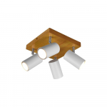 Trio Marley spotlight 4-pc GU10 matt white/wood gaismeklis 812400431 4017807488067