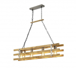 Trio-Lighting Khan  4xE27 antique steel/wood piekaramā lampa