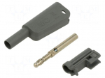 Laboratory connector: 4mm banana | 19A | 1kV | grey | 1mm2 | screw