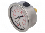 Glycerin manometer | 0&divide;10bar | bottom connection | 63mm | Class: 1.6