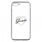 Back panel cover Guess Apple iPhone 7 Plus / 8 Plus Apple Heart TPU Case Silver