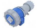 Connector: AC supply | plug | female | 16A | 230V | IEC 60309 | IP67 | blue