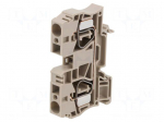 Splice terminal: rail | 57A | spring clamp | beige | wemid | 10mm2 | TS35