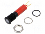 Indicator: LED | flat | red | 24&divide;28VDC | 24&divide;28VAC | &Oslash;8mm | IP67 | metal