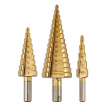 Uued tooted // Wiertła stopniowe: 4-12, 4-20, 4-32 mm, TiN, zestaw 3 szt.