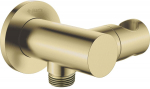 Round angled connector with handset holder