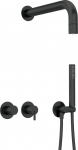 Concealed shower set with hand shower - with horizontal mixer