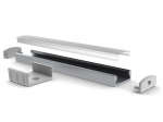 SLIMLINE WIDE - 8 mm - ANODIZED IN SILVER ALUMINIUM LED PROFILE - 2 m