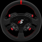 SIMAGIC GT1 Round Steering Wheel with GT Pro Hub(K)| Shifter & Clutch Paddles, Leather,QR70 Included. S207