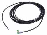 Cable: for sensors/automation | M8 | PIN: 3 | angled | 5m | plug | 30VDC