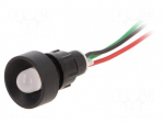 Indicator: LED | recessed | 230VAC | Cutout: &Oslash;13mm | IP40 | 300mm leads