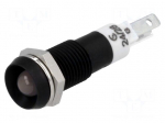 Indicator: LED | recessed | 24&divide;28VAC | Cutout: &Oslash;8mm | metal | Body: black