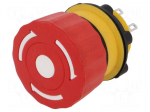 Switch: emergency stop | Stabl.pos: 2 | NC + NO | 1.5A/250VAC | 22mm