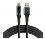 Kaabel LCD-ekraaniga | USB &ndash; USB-C | 200 cm | Kiirlaadimine 3A | Andmeedastus kuni 480 Mb/s | everAc