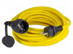 Extension lead | 3G2.5mm2 | 25m | PVC | yellow | Sockets no: 1 | 16A