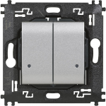Double wireless light switch with 2 buttons to control 2 different connected devices for lights.