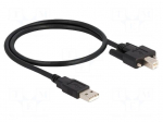 Cable | USB 2.0 | USB A plug,USB B plug | gold-plated | 0.5m | black