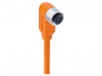 Cable: for sensors/automation | PIN: 8 | M12 female | angled | 2m | plug