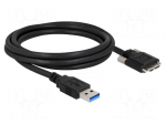 Cable | USB A plug,USB B micro plug | gold-plated | 2m | black | 5Gbps