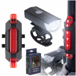 RoGer LED Bike Light Set Rear Front USB