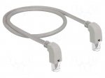 Patch cord | SF/UTP | Cat 5e | RJ45 down angled plug,both sides | Cu