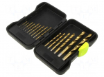 Drill set | for concrete,for metal | high speed steel | 15pcs.