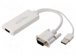 Adapter | D-Sub 15pin plug,HDMI socket,USB A plug,VGA male