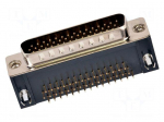 Connector: D-Sub HD | PIN: 44 | plug | male | on PCBs | angled | THT | black