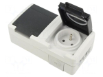 Connector: AC supply | socket | 2P+PE | 250VAC | 16A | wall mount | PIN: 3