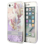 Guess GUHCI8LFLSU Flower Liquid Glitter Hardcase for iPhone SE 2022 / SE2020 / 7 / 8 / purple