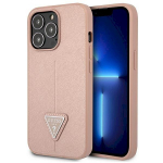 Guess GUHCP13LPSATLP Saffiano Triangle Logo Hardcase for iPhone 13 Pro / 13 6,1" / pink