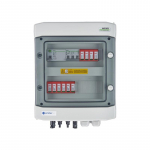 Switchgear attached DCAC hermetic IP65 EMITTER with DC surge arrester Dehn 1000V type 2, 2 x PV string, 2 x MPPT // og. AC Dehn type 2, 10A 3-F, RCD type A 40A/300mA