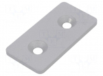 Flat bar | for profiles | W: 40mm | L: 80mm | steel | Colour: silver
