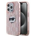Karl Lagerfeld KLHCP15XHKLPCHP iPhone 15 Pro Max 6.7" pink hardcase IML Choupette Head & Monog