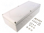 Enclosure: multipurpose | X: 160mm | Y: 360mm | Z: 95mm | EURONORD 3 | ABS