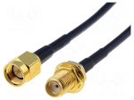 Cable | 50&Omega; | 15m | SMA socket,SMA plug | black