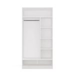 OPENO 1W6P WHITE Wardrobe &ndash; Modular Wardrobe with Hanging Rail and Shelves for the Bedroom
