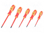 Kit: screwdrivers | Pcs: 5 | Pozidriv cross,slot | 1kVAC