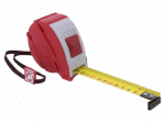 Measuring tape | L: 8m | Width: 25mm | Enclos.mat: ABS,rubber