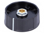 Knob | with pointer | ABS | &Oslash;shaft: 6mm | &Oslash;40x15.5mm | black