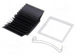 Heatsink: extruded | grilled | BGA | black | L: 42.5mm | W: 42.5mm