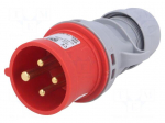 Connector: AC supply 3-phase | plug | male | 16A | 400VAC | IEC 60309