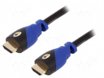 Cable | HDMI 2.0 | HDMI plug,both sides | 1m | black-blue